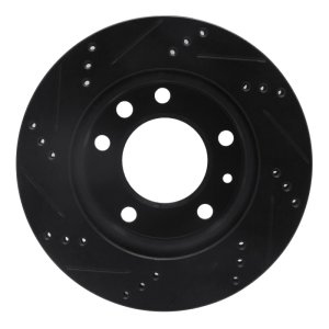Dodge Sprinter 3500 Brake Rotor (1) - Front Left - R1 Concepts - Drilled & Slotted - Black - `02-`06